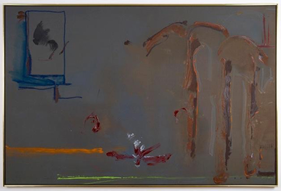 "For Chekhov" by Helen Frankenthaler,1986. Acrylic on canvas, 57 x 87 inches. 
