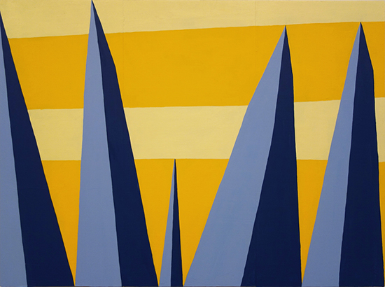 "Sister's Montains III" by Don Christensen, 2015. Acrylic on panel, artist framed, 22 X 30 inches. 