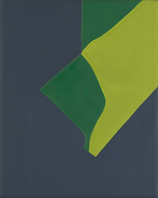"Green Center" by Eric Brown, 2014-15. Oil on canvas, 10 x 8 inches. 