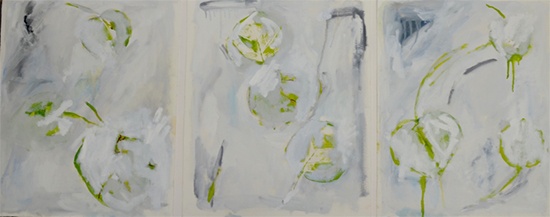 "Chrystie 22 (Triptych)," 2015. Mixed media on paper, 20 x 54 inches. 