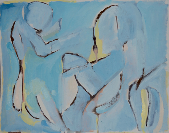 "Chrystie 22 (Figures)," 2014. Mixed media on paper, 18 x 24 inches. 