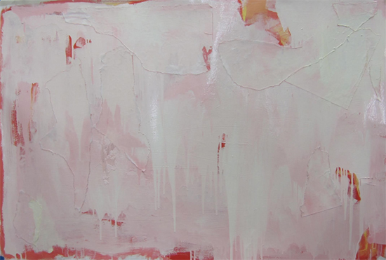 "Chrystie (Pink)," 2015. Mixed media on paper, 30 x 40 inches. 