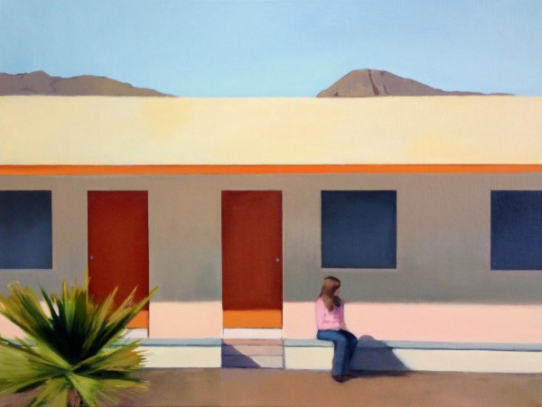 "At the Motel" by Elisabeth McBrien, 2015. Oil on canvas, 18 x 24 inches.