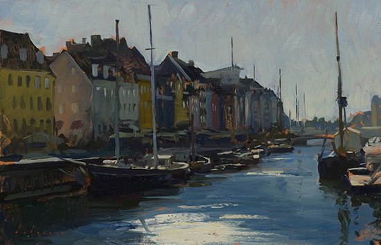 "Copenhagen" by Marc Dalessio, 2015. Oil, 8 x 12 inches.