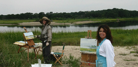 Casey Chalem Anderson & Michele Margit at Scallop Pond. 