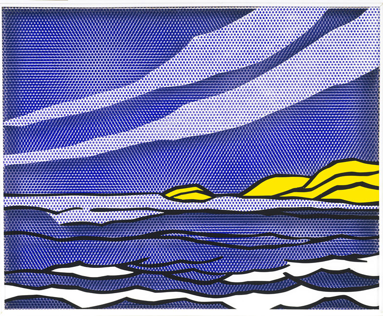 "Sea Shore" by Roy Lichtenstein, 1964. Oil and Magna on Plexiglas, Roy Lichtenstein Foundation Collection, © Roy Lichtenstein Foundation.