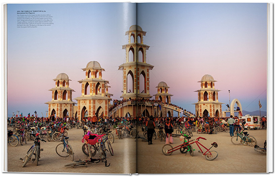 Spread from “Art of Burning Man” by photographer NK Guy. Published by Taschen. 