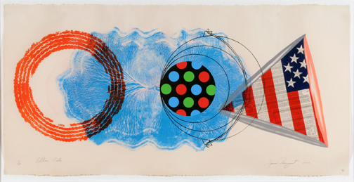 "Elbow Lake" by James Rosenquist, 1977. Lithograph on paper, 36 1/4 x 74 inches. Gift of Susan and Jay Zises. 