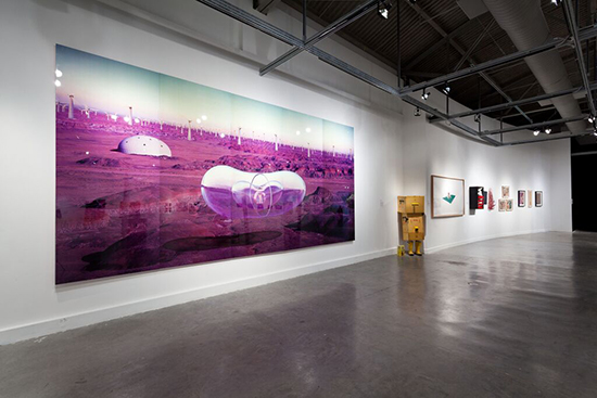 "Ars Memoria; Selections from the Permanent Collection." MOCA gallery installation showing Mariko Mori, "Entropy of Love," 1996 . Photograph on aluminum, plywood and formica, 120 x 240 x 2 inches, Gift of the Artist and Deitch Projects, New York. Photo by Francesco Casale, Courtesy of MOCA North Miami.