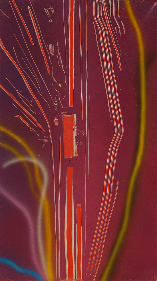 "Festival de Samba" by Dan Christensen, 1985. Acrylic on canvas, 68 x 38 3/4 inches. 