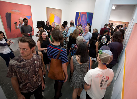 Crowd at the Opening of "Dan Christensen| Retrospective" at Berry Campbell. Photo by George Sierzputowski.