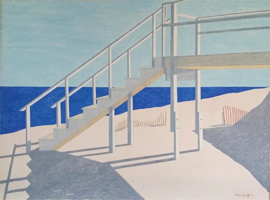 "Beach Steps" by Pieter Greeff, 2008. Oil on canvas, 30 x 40 inches.
