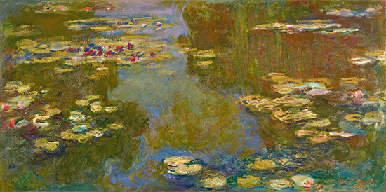 "Le bassin aux nymphéas" by Claude Monet, 1919. Oil on canvas, 39 1/2 x 79 inches. Paul G. Allen Family Collection.