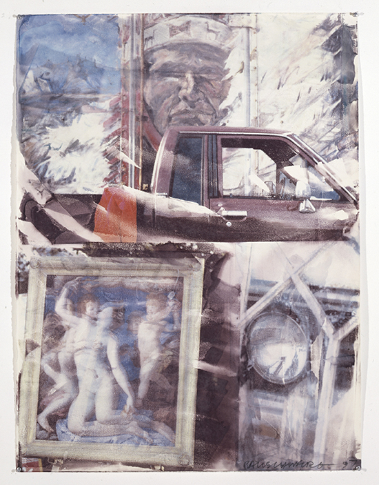 "Lips (Anagram)" by Robert Rauschenberg, 1997. Inkjet dye transfer on paper, 40 x 30 1/4 inches. Photo by Kerry Ryan McFate / Pace Gallery ©Robert Rauschenberg Foundation/Licensed by VAGA, New York, NY.