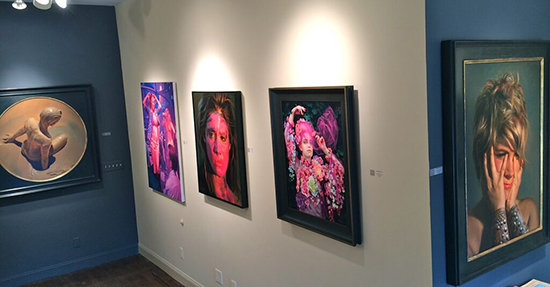 Artwork at "Women Painting Women: The Tales We Tell Together" at RJD Gallery. 