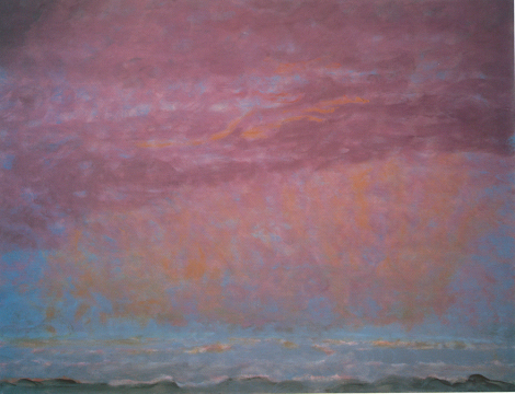 "Tempest" by Jane Wilson, 1993. Oil on linen, 70 x 70 inches. Courtesy DC Moore Gallery, New York.
