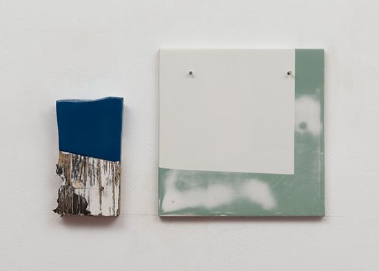 "Pedestrian IV" by George Negroponte, 2012-15. Enamel, house paint and spackle on wood 12 ½ x 8 inches. 