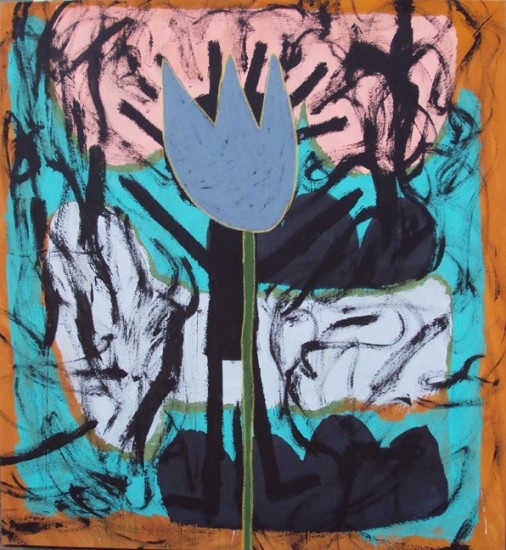 "Flower" by Adam Handler, 2015. Oil on canvas, 69 x 66 inches. Courtesy Vered Gallery.