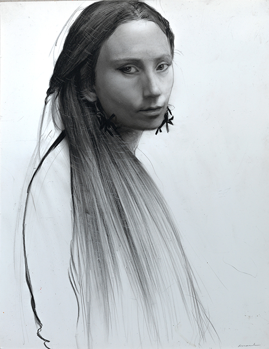 "Alansa" by Steven Assael, 2015. Crayon with graphite on paper, 14 x 11 inches. © Steven Assael, Courtesy of Forum Gallery, New York.