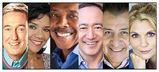 From left: Bob McGrath, Sonia Manzano, Roscoe Orman, Alan Muraoka, Emilio Delgado, and Alison Bartlett—the "Human of Sesame Street"—will appear in person at Museum of the Moving Image on December 13, 2015. Image courtesy of Museum of the Moving Image.