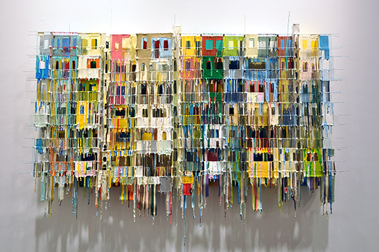 "Neighborhood" by Russell West. Oil on wire on board, 28 x 24 x 6 inches. Exhibited with Woolff Gallery, London . Photo by Sage Cotignola. 