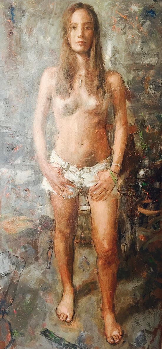 "Standing Nude" by Nick Weber, 2014. Oil on canvas.
