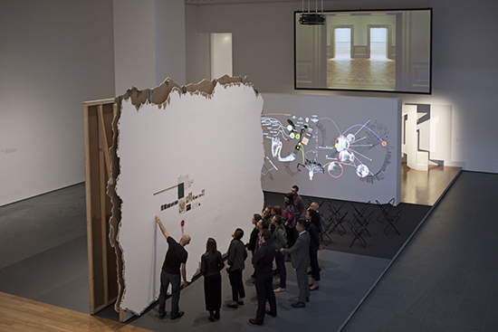 Walid Raad. "Scratching on things I could disavow: Walkthrough". 2015. Part of "Walid Raad," The Museum of Modern Art, October 12, 2015-January 31, 2016. © 2015 The Museum of Modern Art, New York. Photo: Julieta Cervantes.