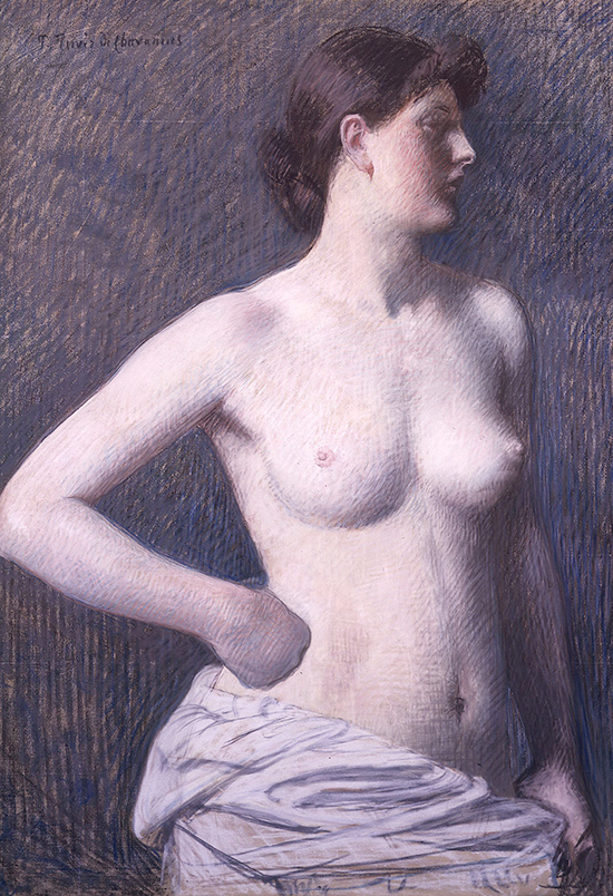 "Torse Nu" by Pierre Puvis de Chavannes, 1887. Pastel on paper, 34.75 x 24.75 inches. Exhibited with Allan Stone Projects. 