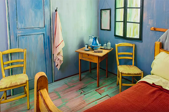 Art Institute of Chicago's re-creation of Van Gogh's bedroom. Image via Airbnb