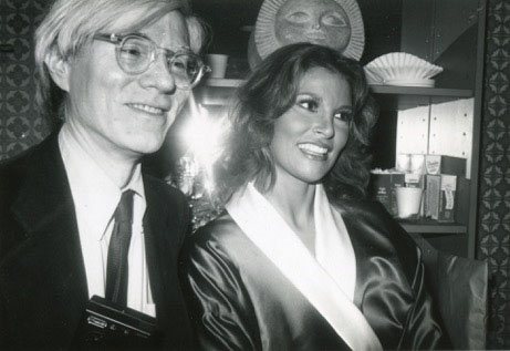 Andy Warhol Backstage with Raquel Welch. 