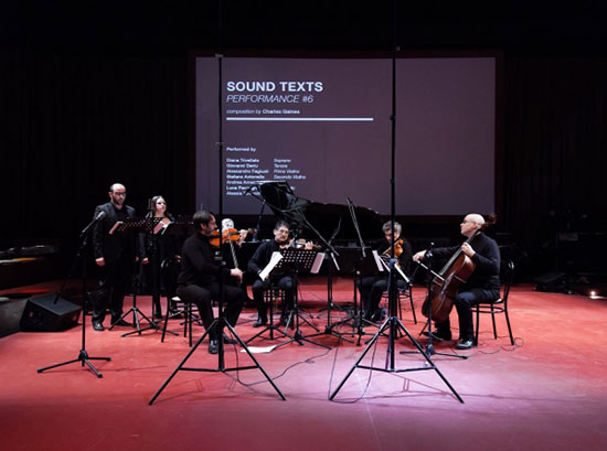 "Sound Text (2015)," by Charles Gaines. Live performance, 56th Venice Biennial, Venice, Italy, 2015. Image courtesy of the artist. Photograph by Alberto Sinigaglia.