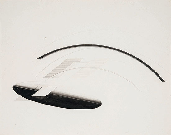 "Untitled" by Nasreen Mohamedi, c. 1980. Ink and graphite on paper, 10 1/2 × 13 1/2 inches. 