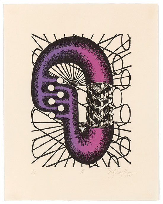 "Second Thoughts II" by John Newman, 1995. Linocut, 18 x 14 inches. Edition of 20.