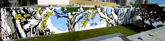 Clematis Street Swings Site Mural by Emo.
