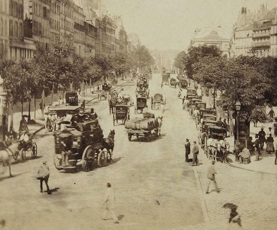 Paris 1860s, Boulevard St Martin, Photographer Unknown. Courtesy  Howard Greenberg Gallery.