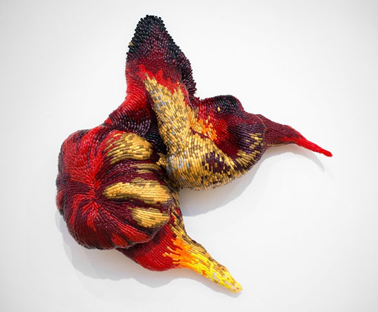 "Lilith" by Frances Goodman, 2015. Acrylic nails, resin, foam, silicone glue, 55.9 x 54.3 x 14.9 inches. Exhibited with Richard Taittinger Gallery at 1:54 Contemporary African Art Fair.