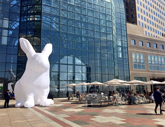 "Intrude" installed at Brookfield Place NY. Posted on Twitter by CGSinc. 