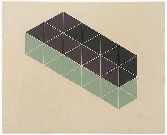 "Box III" by Vincent Longo, 1968. Woodcut, 23 1/2 x 28 1/2 inches paper, 27 7/8 x 32 3/4 inches framed. Ed. unique.