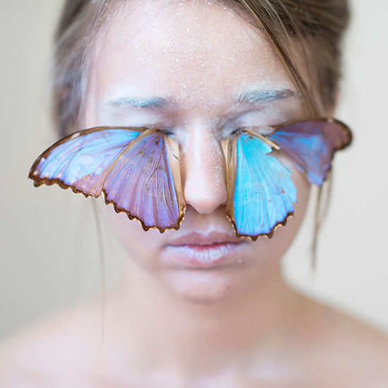 "Blue Butterfly Lashes" by Kristen Hatagi, 2015. Pigment Print.