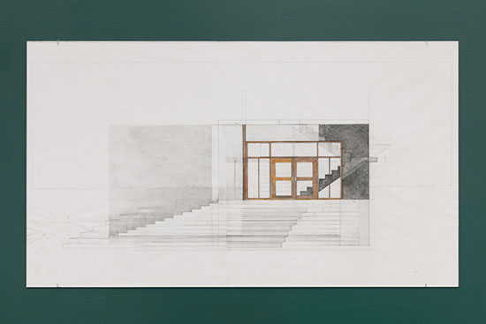 "Drawing for US Embassy, Terrazzo Stairs" by Katarina Burin, 2016. Graphite and colored pencil on paper, 23 x 40 1⁄2 inches.