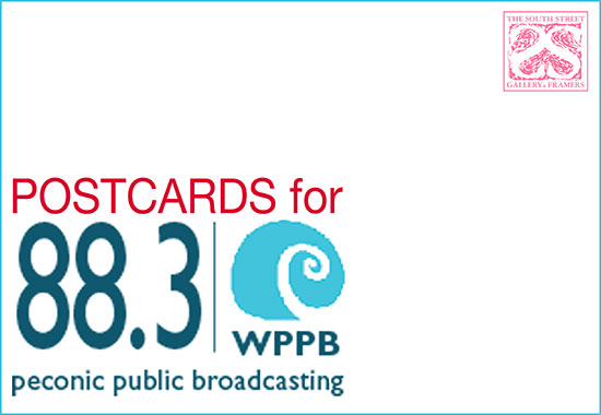 Postcards for WPPB 88.3 at The South Street Gallery.