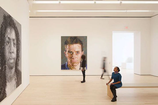 "Pop, Minimal, and Figurative Art: The Fisher Collection" exhibition featuring works by Chuck Close. Photo: © Iwan Baan, courtesy SFMOMA.