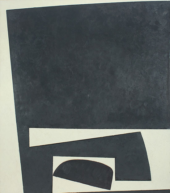 "Abstract, White and Black" by Will Barnet, 1960. Oil on canvas, 48 x 42 inches.