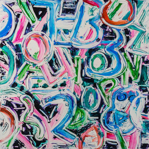 "Numerology 7" by jay Milder, 2001. Oil on canvas, 30 x 30 inches.