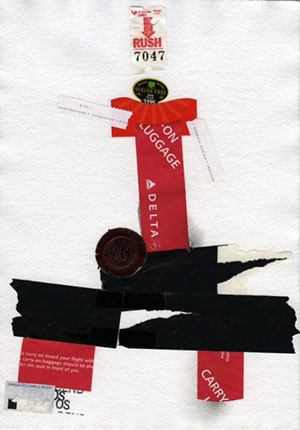 "Delta" by Ben Schonzeit, 2009. Collage, 11.5 x 8 inches. Courtesy of the Nassau County Museum of Art. 