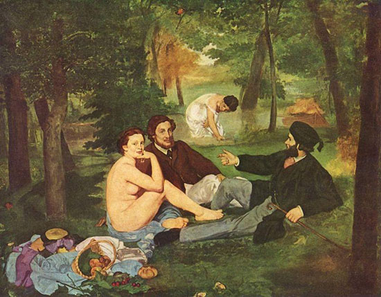 “The Luncheon on the Grass (Le déjeuner sur l'herbe)" by Édouard Manet, 1863.