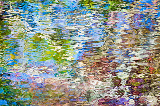 "Stained Glass Pond #7" by Katherine Liepe-Levinson. 20 x 30 inches. Photo: Katherine Liepe-Levinson.