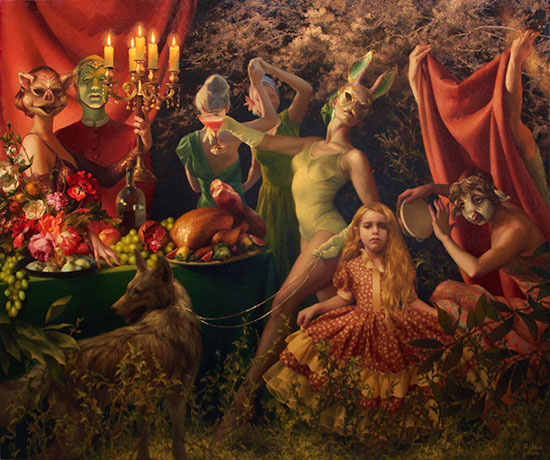 “The Dinner Party” by Adrienne Stein, 2016. Oil on canvas, 60 x 72 inches.
