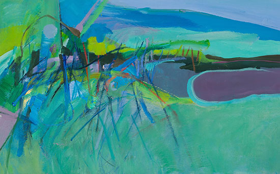 "By the Creek" by Barbara Groot. Acrylic and pastel on canvas. Courtesy of Romany Kramoris Gallery.