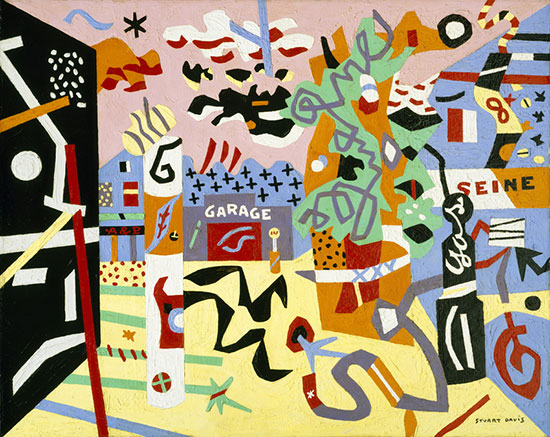 "Report from Rockport" by Stuart Davis, 1940. Oil on canvas, 24 × 30 inches. The Metropolitan Museum of Art; Edith and Milton Lowenthal Collection, bequest of Edith Abrahamson Lowenthal, 1991. © Estate of Stuart Davis / Licensed by VAGA, New York, NY.